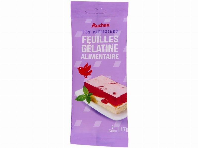 Gelatina Auchan Em Folhas 9Un 17 g