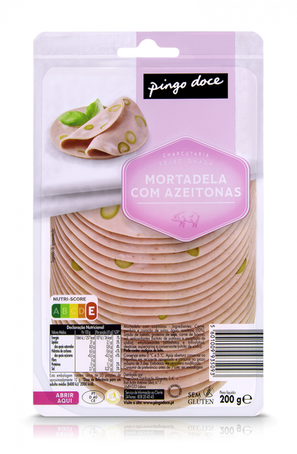Mortadela Com Azeitonas Fatiada Pingo Doce 0.2Kg