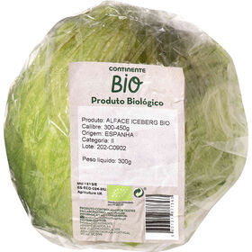 Alface Iceberg Biológica Continente Bio 300 gr