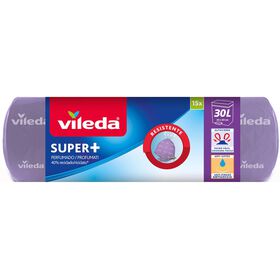 Sacos Lixo Super+ Perfumados Fecho Fácil Lavanda 30 Lt Vileda 15 Un