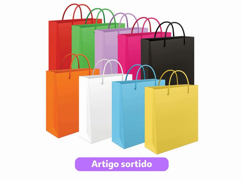 Saco De Papel Mitos Grande 32X41X12Cm Cores Sortidas