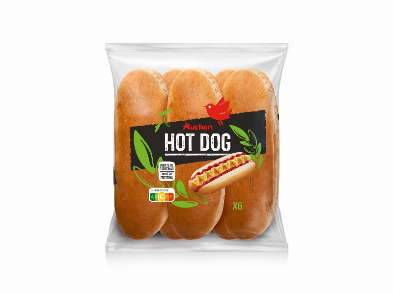 Pão Hot Dog Auchan 6 Un 330 g