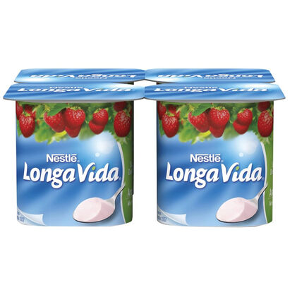 Iogurte Aroma Morango Pack 4 Longa Vida 0.48Kg