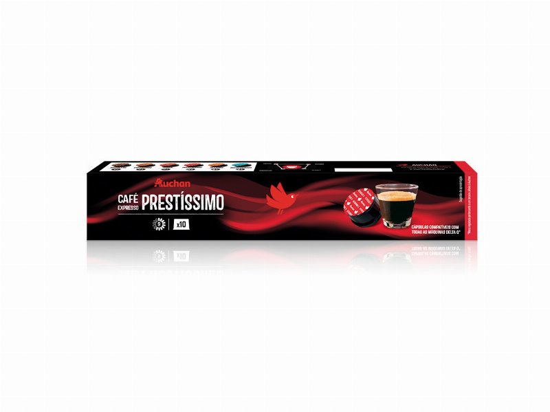 Cápsulas De Café Auchan Compatíveis Dq Prestíssimo Int.9 10Un