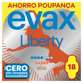 Pensos Higiénicos Liberty Super Com Abas Evax 18 Un