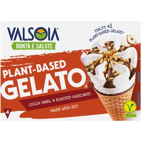 Gelado Cone Soja, Chocolate E Avelã Valsoia 300 gr (4 Un)