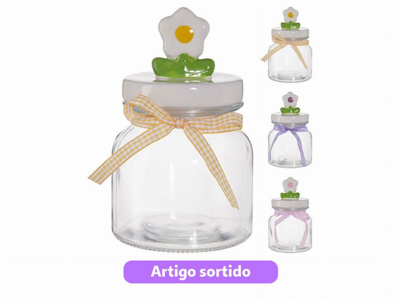 Frasco Tampa Flor 650 ml Cores Sortidas