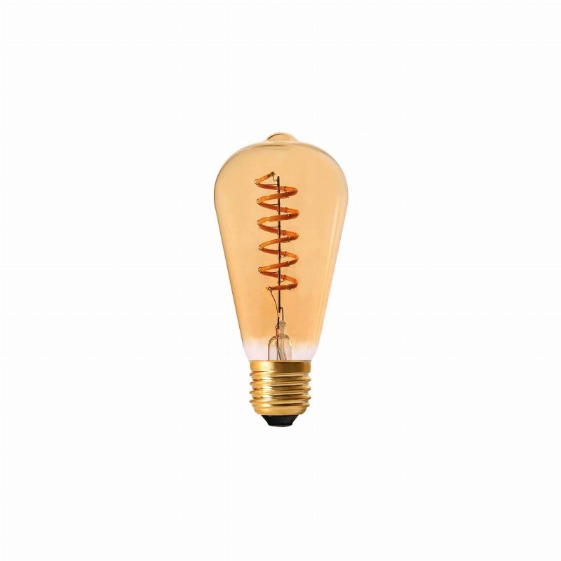Lâmpada Led Espiral St64 E27 125 Lumens Âmbar 2W=40W