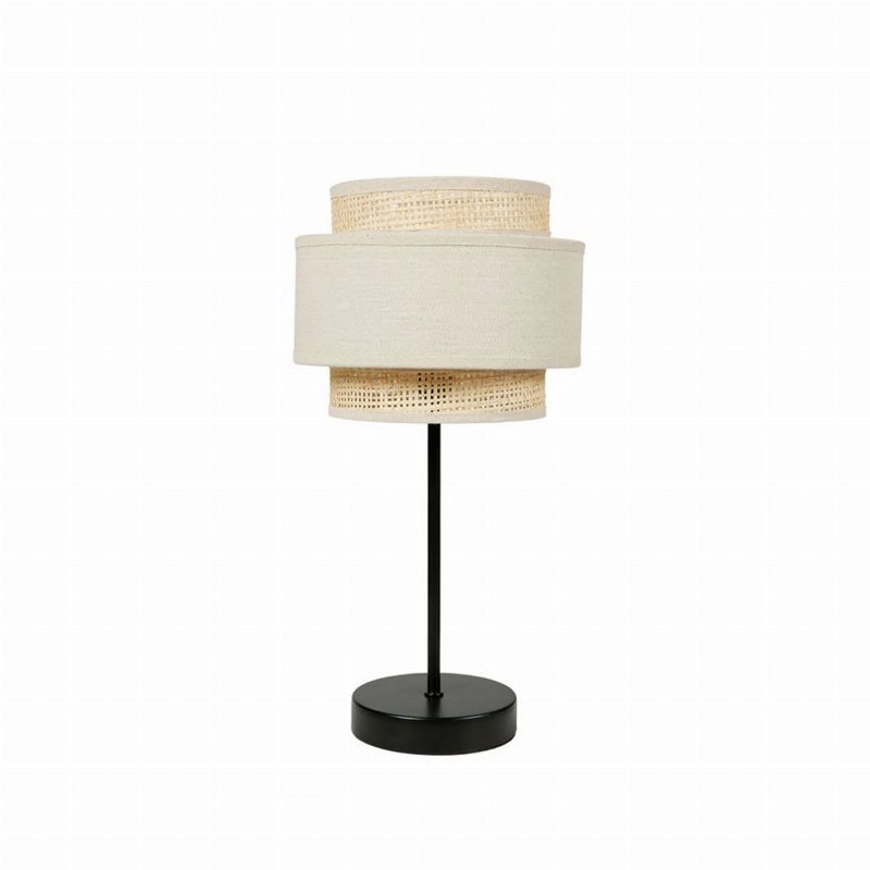 Hkh Candeeiro De Mesa Pé Metal E Abatjour Em Papel/Vime