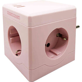 Ficha Com 3 Tomadas 1 Usb E 1 Type C Rosa Marshmallow 1 Un