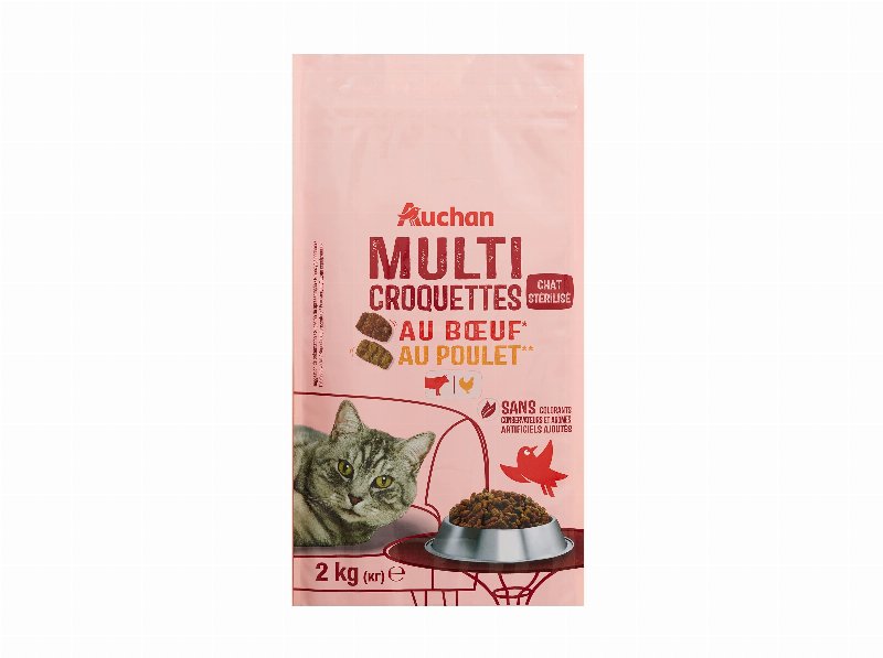 Ração Para Gato Auchan Esterilizado Com Vaca E Com Frango 2 kg