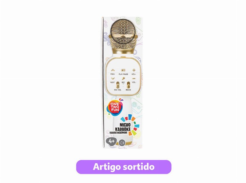 Aparelho Karaoke One Two Fun Cores Sortidas