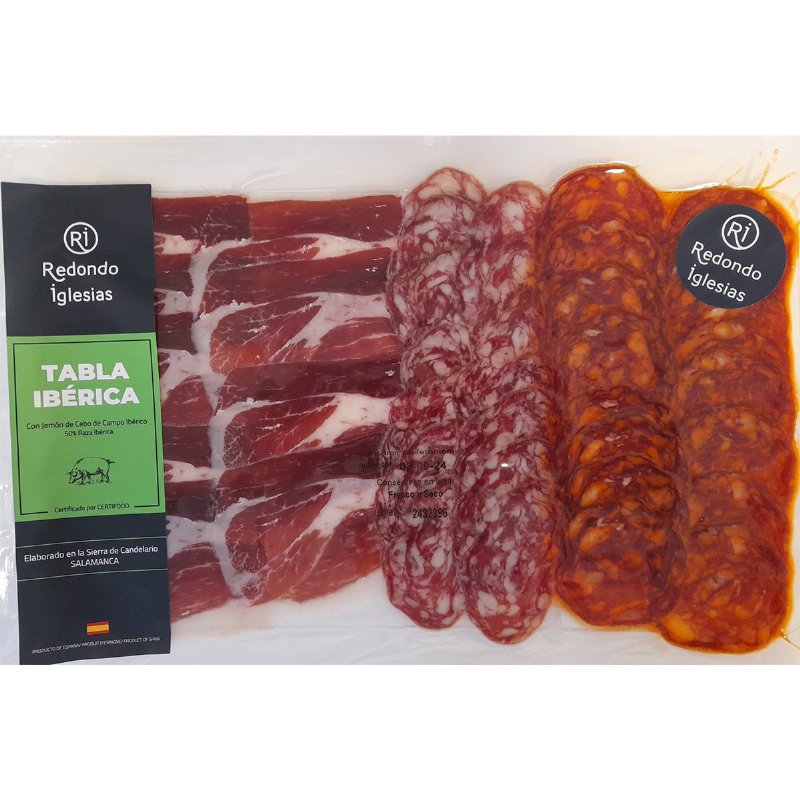 Tábua Fatiados Ibéricos - Presunto Ibérico Campo, Salsichão E Chouriço 150 g