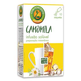 Infusão Solúvel Camomila Saquetas Cem Porcento 10 Un