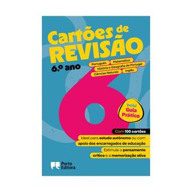 Cartões De Revisão - Livro Português, Matemática, História E Geografia De Portugal, Ciências Naturais E Inglês - 6.º Ano