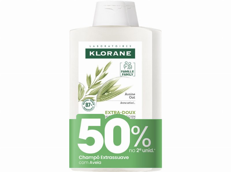 Champô Klorane Aveia 2X400 ml 50% 2ªun