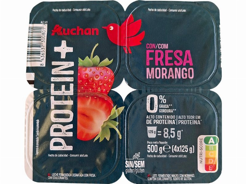 Iogurte Magro Proteina Auchan Morango 4X125 g