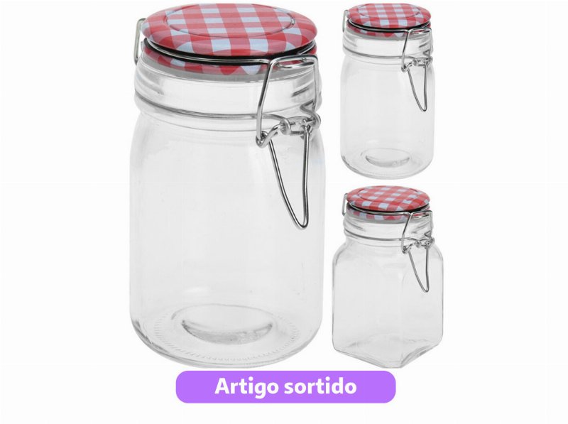 Frasco Vidro Com Tampa 250 ml Modelos Sortidos