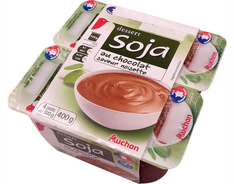 Sobremesa Auchan Soja Chocolate E Avelã 4X100 g
