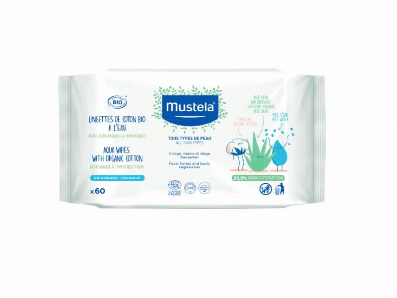 Toalhetes Mustela Aloé Vera Bio 60Un