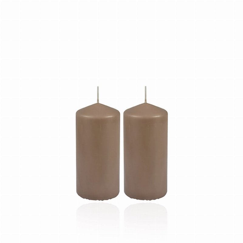 Basic Kool Conjunto 2 Velas Coluna Essentiel Taupe 10 Cm
