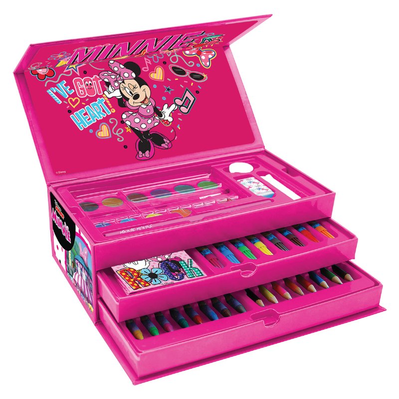 Conjunto De Acessórios Para Colorir Minnie Com 3 Níveis 52 Peças