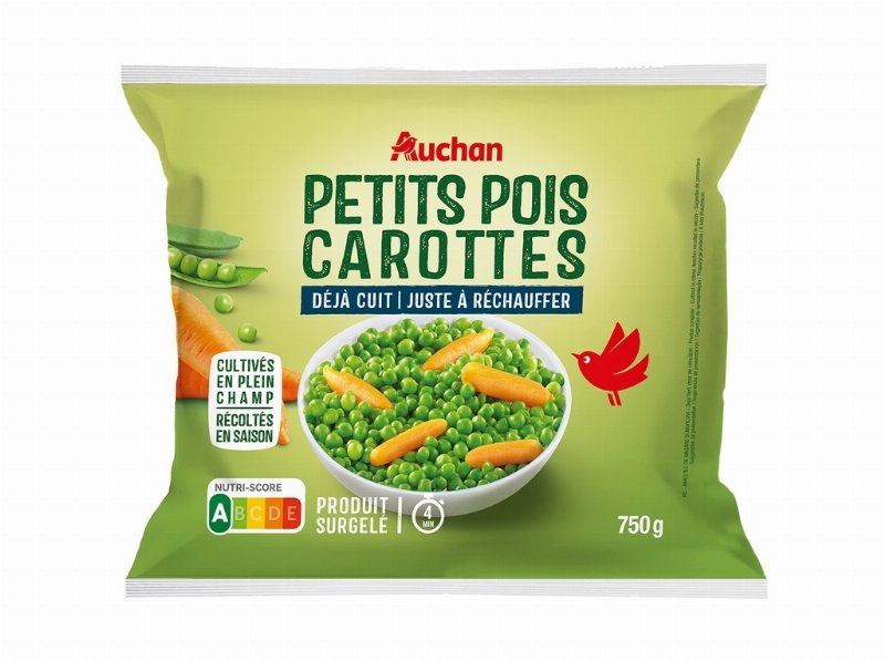 Ervilhas E Cenouras Auchan Cozidas Ultracongeladas 750 g