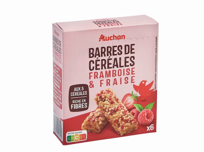Barra De Cereais Auchan Framboesa E Morango 6Un 108 g