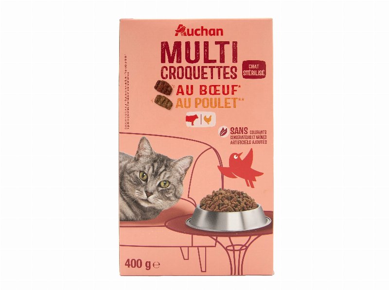 Ração Para Gato Auchan Esterilizado Com Vaca E Com Frango 400 g