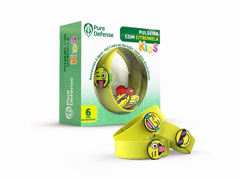 Pulseira Pure Defense Repelente Citronela Kids 1Un