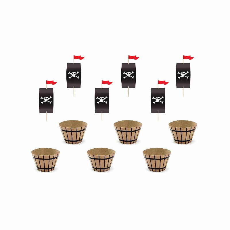 Pack 6 Formas Para Cupcake Piratas