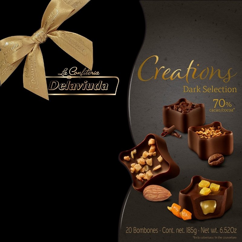 Bombons De Chocolate 70% Preto Creations 185 g