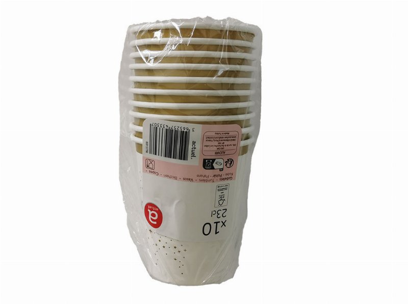 Copos Cartão Actuel Golden Party 23 cl X10