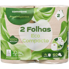 Papel Higiénico 2 Folhas Eco Compacto Continente