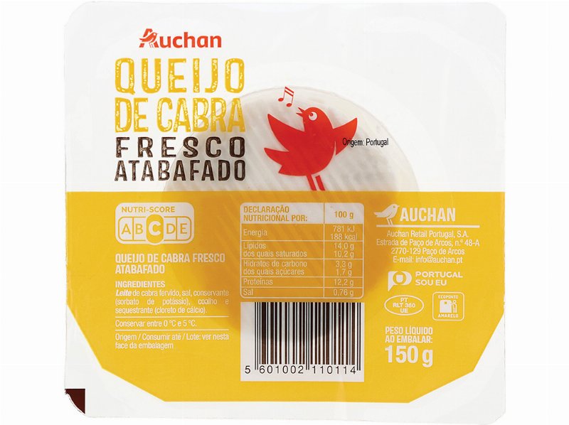 Queijo Fresco De Cabra Auchan Atabafado 150 g