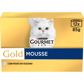 Comida Húmida Para Gato Adulto Mousse Peixe Do Oceano Purina Gourmet Gold 12 X 85 g