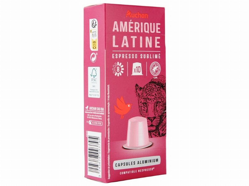 Cápsulas Auchan Café Compatíveis Com Máquinas De Café Nespresso Aluminio América Latina 10Un