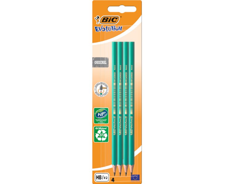 Lápis Grafite Evolution Bic Ecolutions Hb 4 Unidades