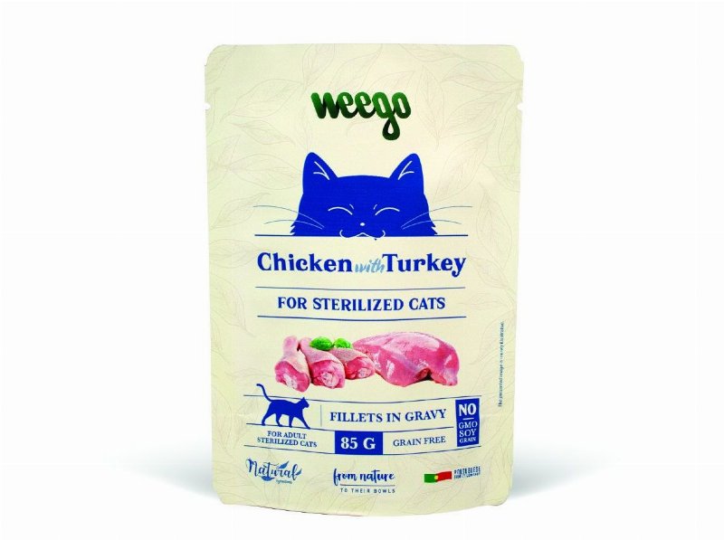 Comida Húmida Para Gato Weego Frango / Peru 85 g