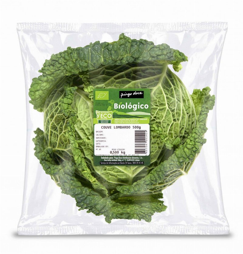 Couve Lombarda Biológica Embalada Pingo Doce Biológico 0.5Kg