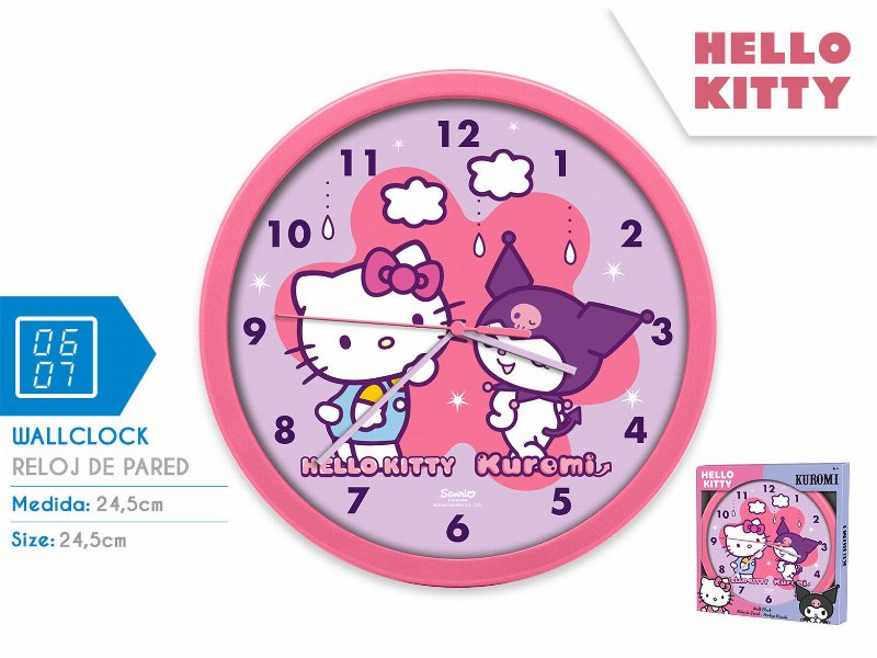 Relogio De Parede Hello Kitty & Friends 24.5X24.5X3.8Cm