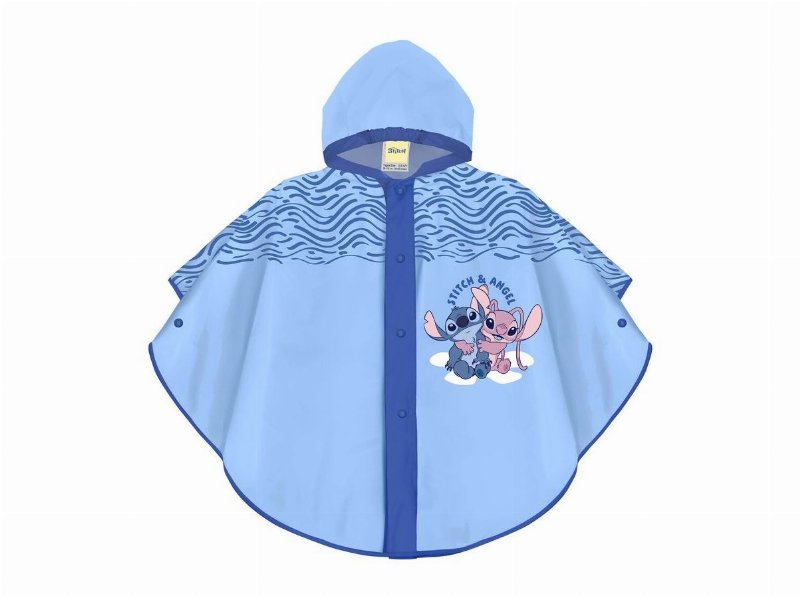 Capa Chuva Stitch Com Botão Tamanho 3/6 Anos