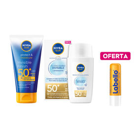 Conjunto Proteção Solar Active + Oferta Labello Protect Nivea Sun 150 ml + 40 ml + Oferta Batom