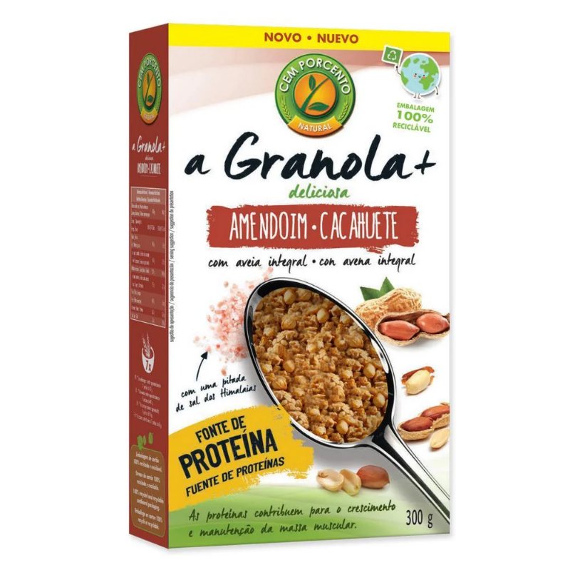 Gronola Integral De Amendoim Cacahuete Cem Porcento 300 g