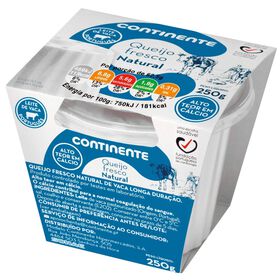 Queijo Fresco Natural Longa Duração Continente 250 gr