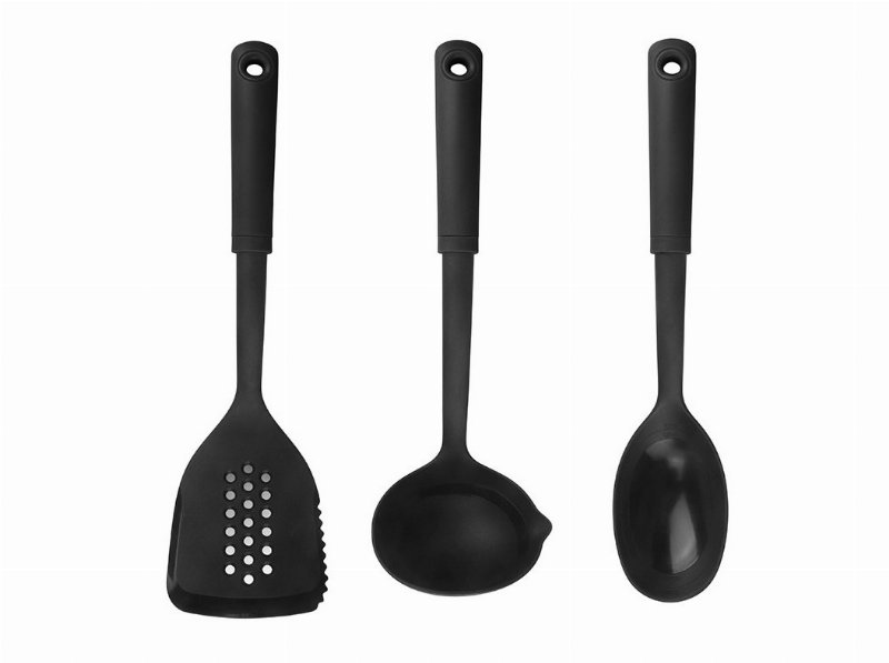 Conjunto 3 Utensilios Actuel Pbt Preto