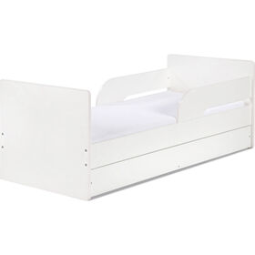 Cama Júnior Com Proteção E Gavetão Branco Timo Twinko