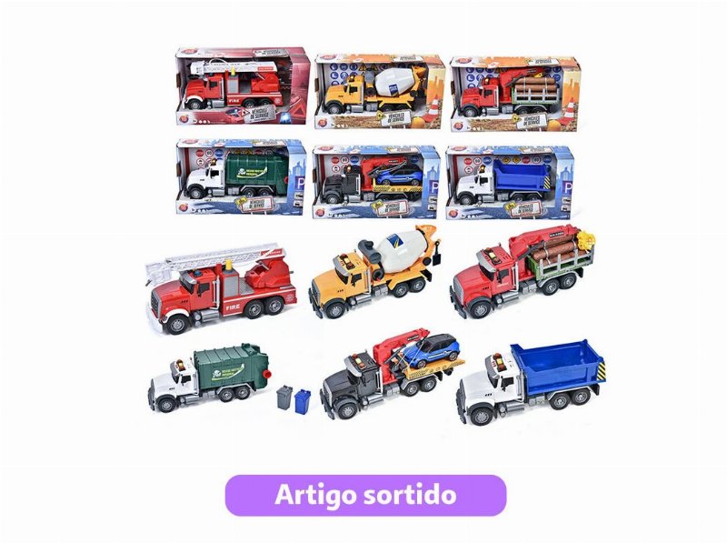 Veículo De Serviço One Two Fun 1/14 Com Luz E Som Modelos Sortidos