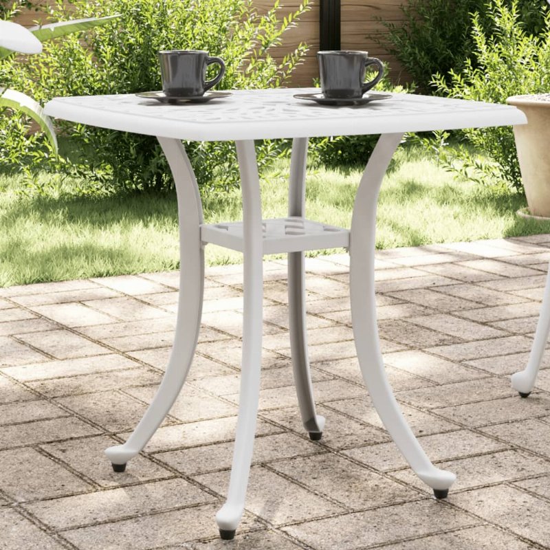 Hkh Mesa De Jardim 53X53X53 Cm Alumínio Fundido - Branco