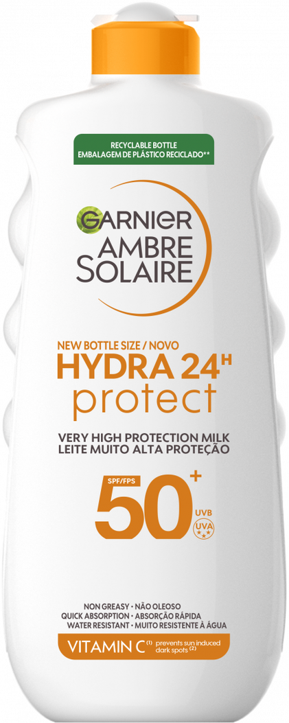 Protetor Solar Em Leite Hydra 24H Fps50+ Ambre Solaire 0.4L